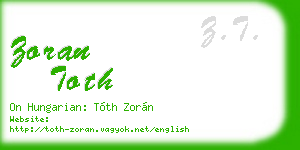 zoran toth business card