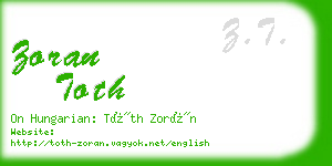 zoran toth business card